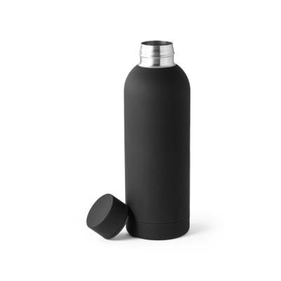 ODIN. Double wall vacuum stainless steel (36 recycled) bottle with rubber coating 550 mL